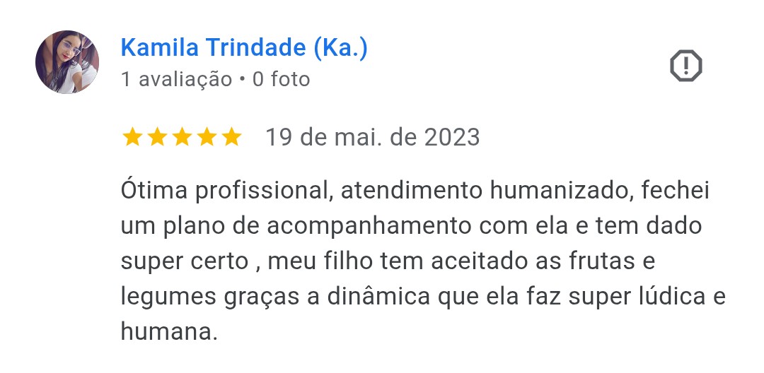 Avaliação Google: Kamila