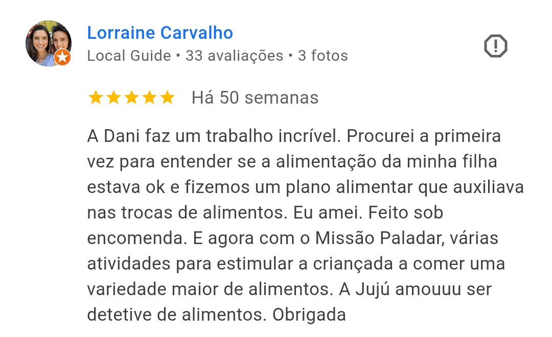 Avaliação Google: Lorraine