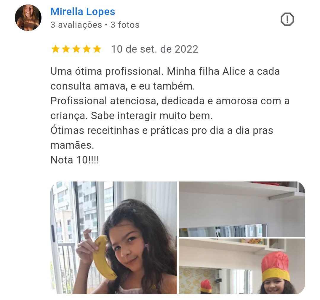 Avaliação Google: Mirella