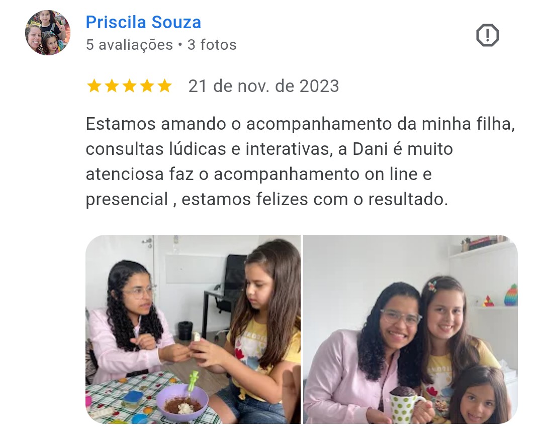Avaliação Google: Priscila