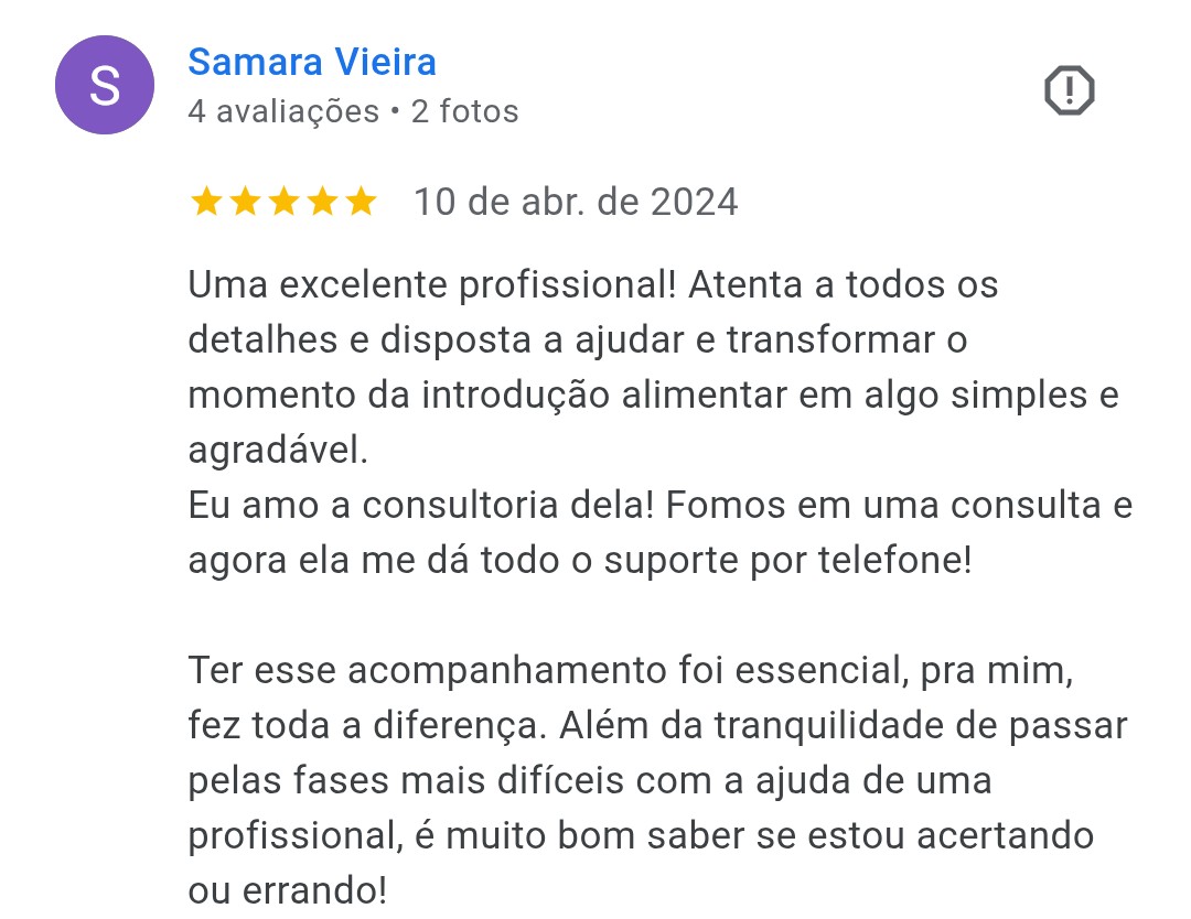 Avaliação Google: Samara