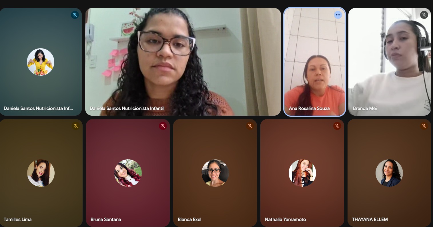 Plantão da Nutri ao vivo com mães no Google Meet